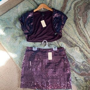 Forever 21 Purple Sequin 2 Piece Set